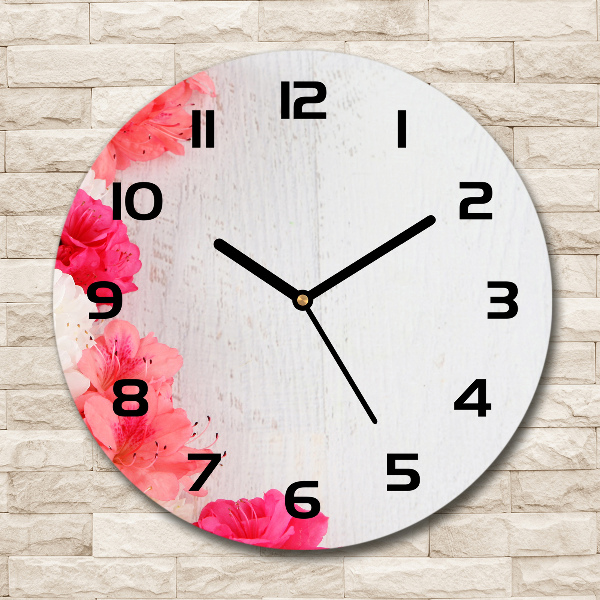 Round wall clock Flowers