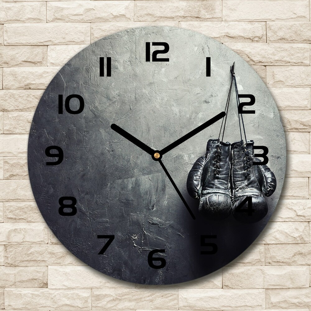 Round wall clock Boxing gloves