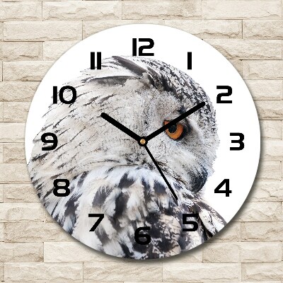 Round wall clock White owl