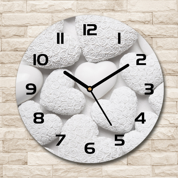 Round glass wall clock White background