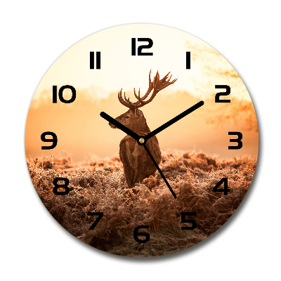 Round wall clock Jeleń sunrise