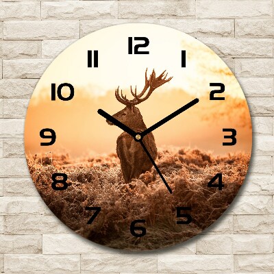 Round wall clock Jeleń sunrise