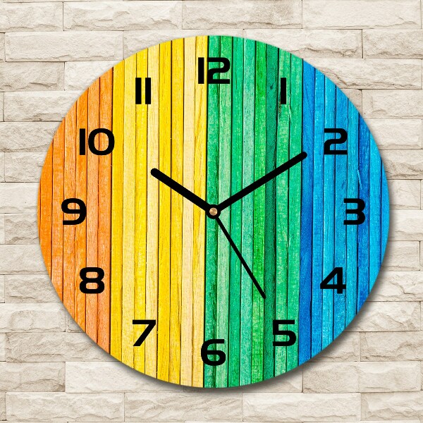 Round wall clock Colorful stripes