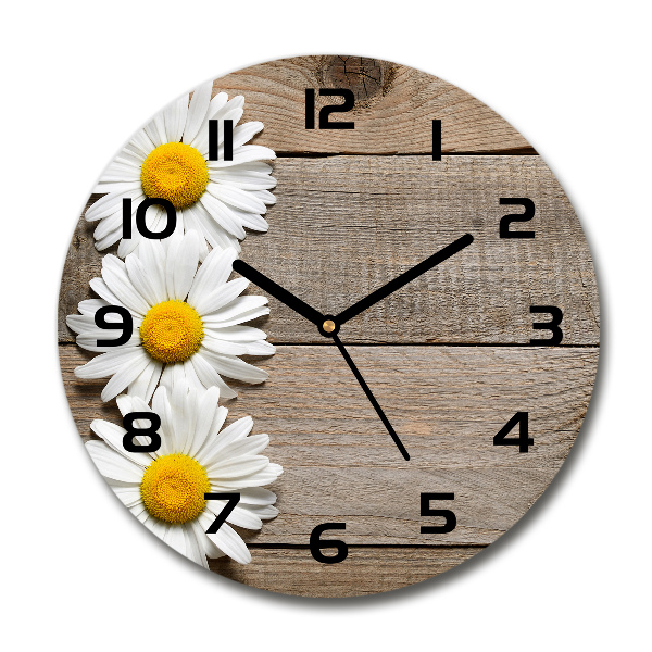 Round wall clock Daisy wood