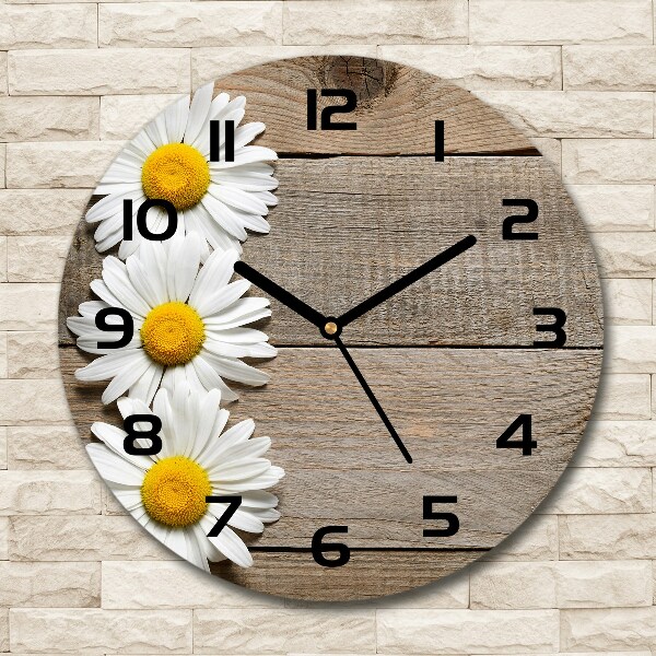 Round wall clock Daisy wood