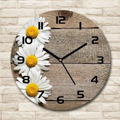 Round wall clock Daisy wood