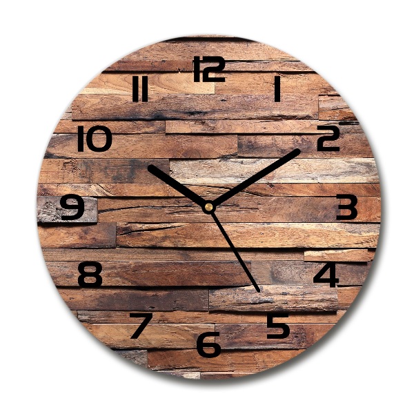 Round wall clock Wooden wall