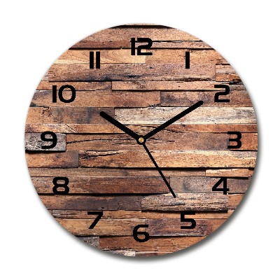 Round wall clock Wooden wall