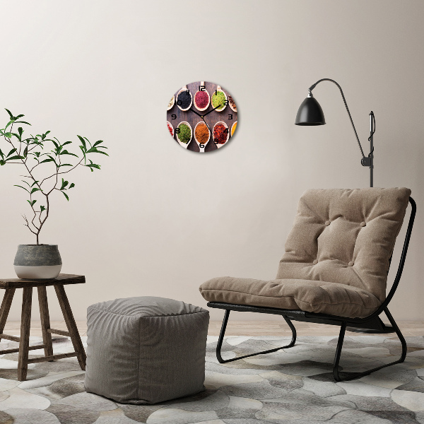 Round wall clock Colorful spices