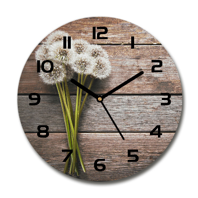 Round wall clock Dandelion wood