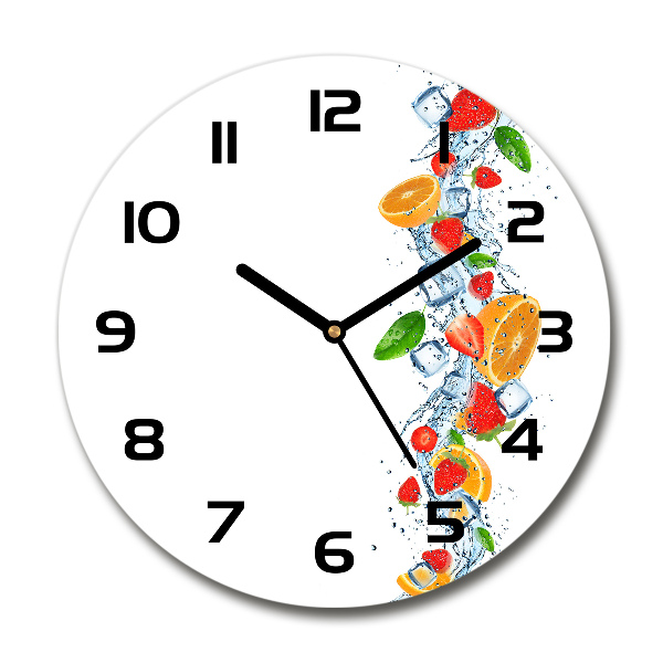 Round clock glass Ice fruit