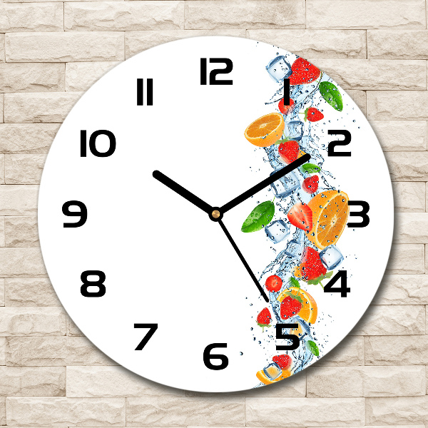 Round clock glass Ice fruit