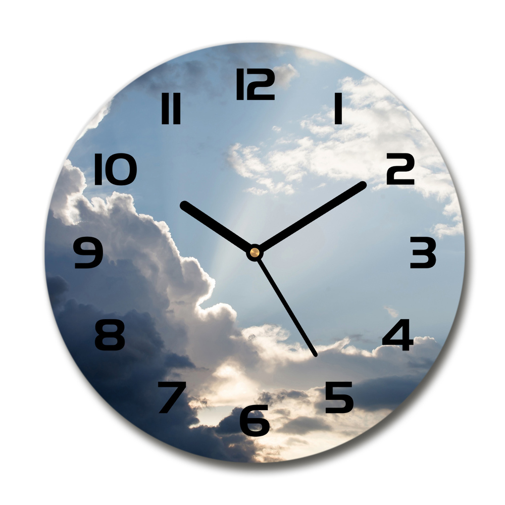 Round wall clock Clouds in the sky