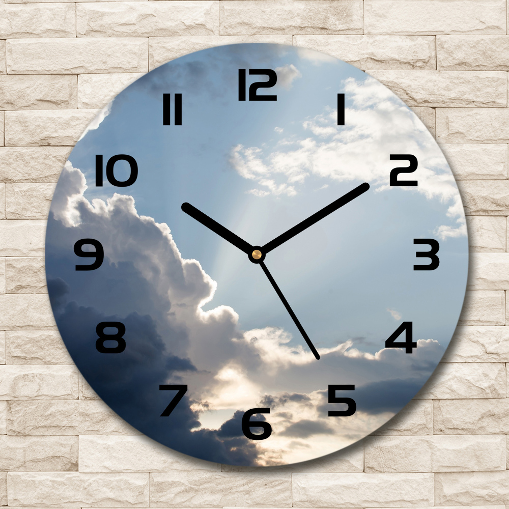 Round wall clock Clouds in the sky