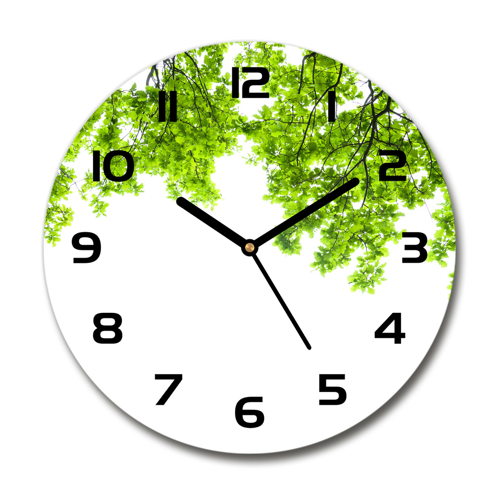 Round wall clock Oak leaves