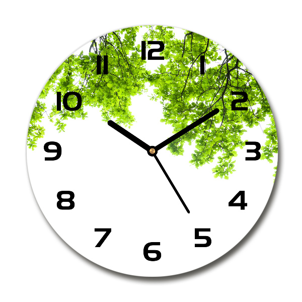 Round wall clock Oak leaves