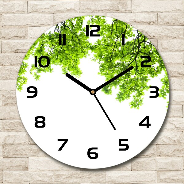 Round wall clock Oak leaves