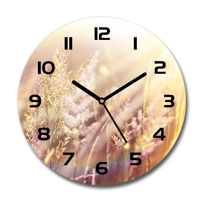 Round wall clock Tall grass