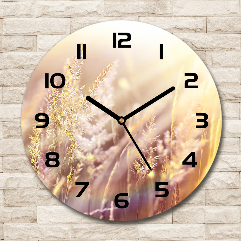 Round wall clock Tall grass