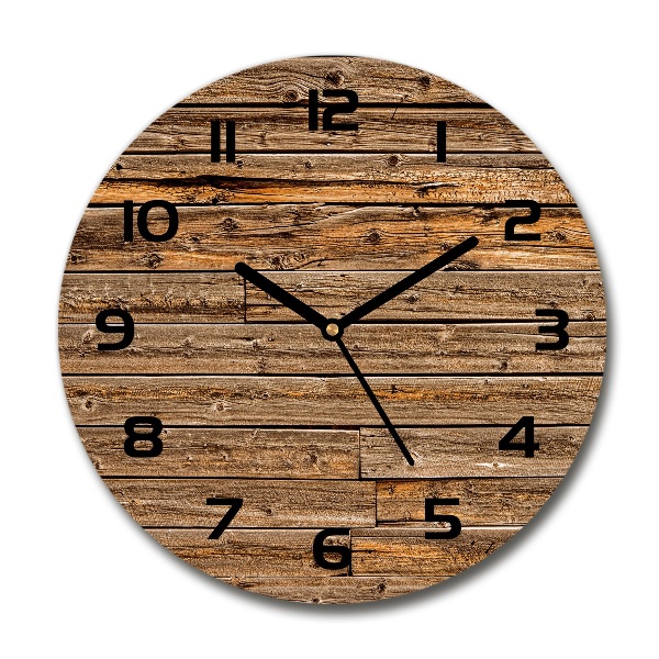 Round wall clock Wooden wall