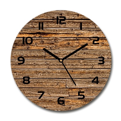 Round wall clock Wooden wall