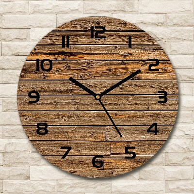 Round wall clock Wooden wall