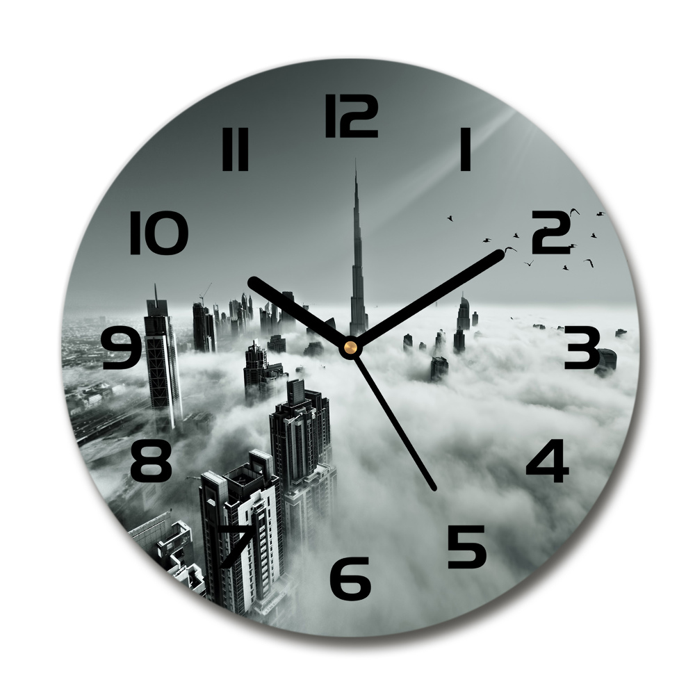 Round wall clock Fog on Dubai