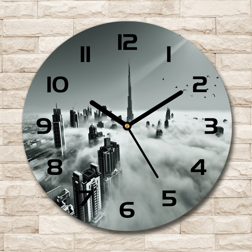 Round wall clock Fog on Dubai