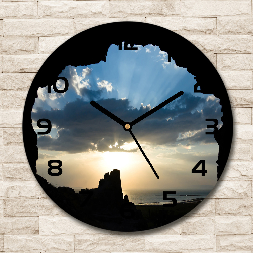 Round wall clock Sunset