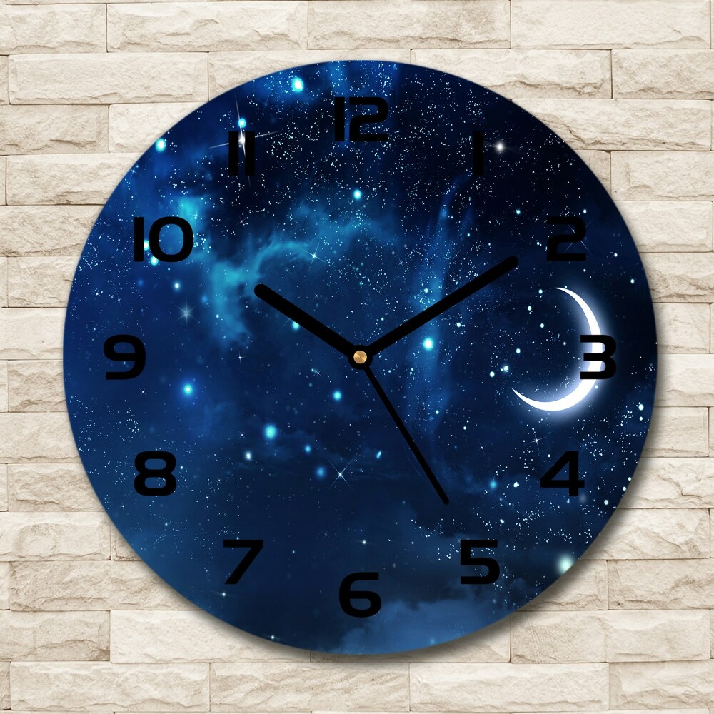 Round wall clock Starry sky