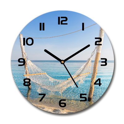 Round wall clock Hammock by the sea