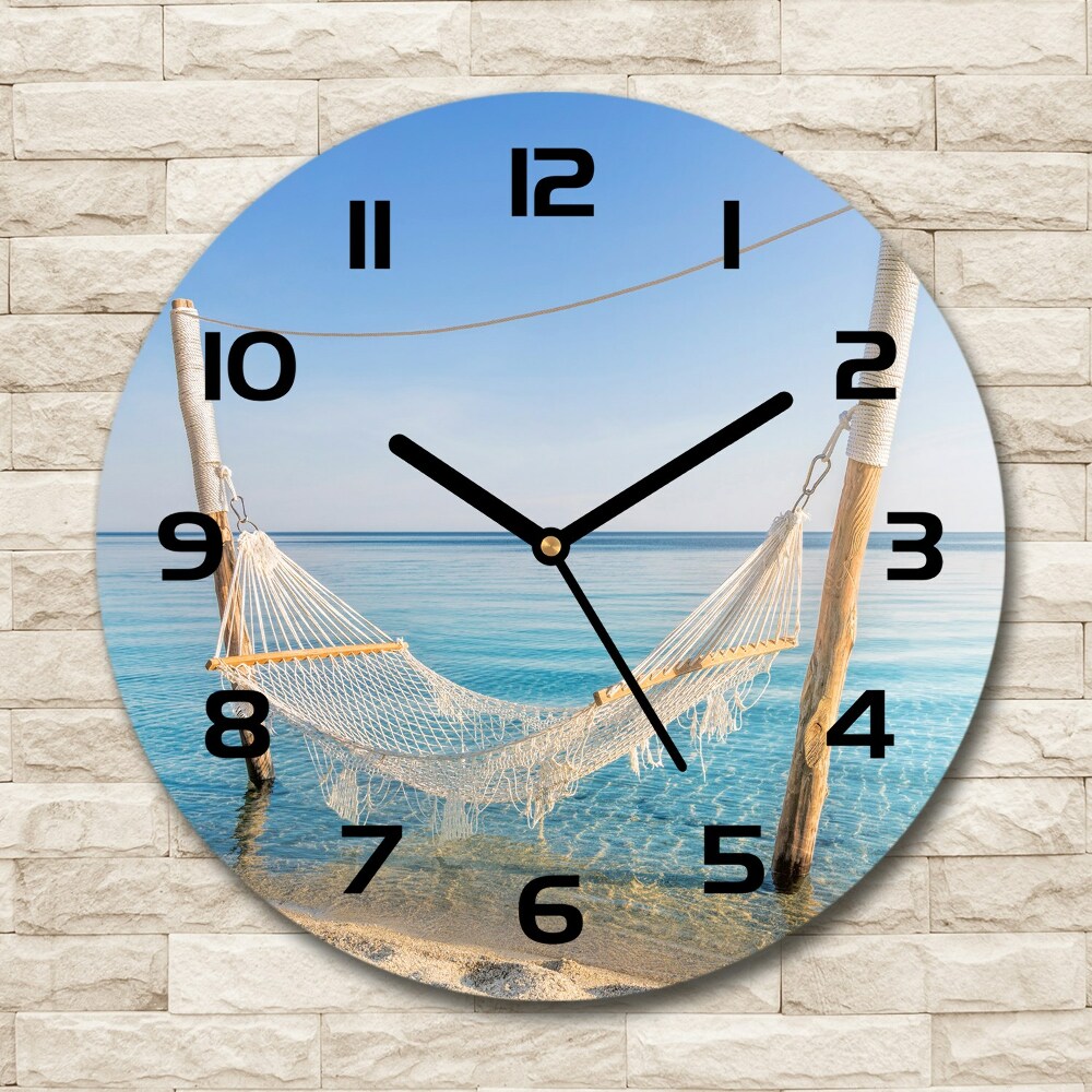 Round wall clock Hammock by the sea