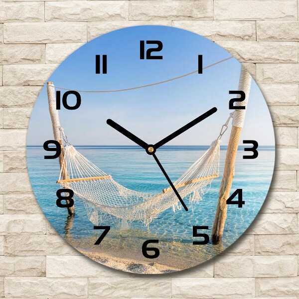 Round wall clock Hammock by the sea