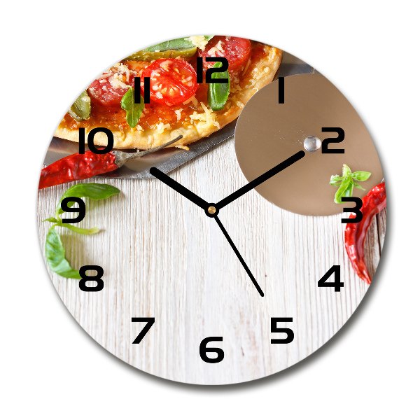 Round clock glass Pizza