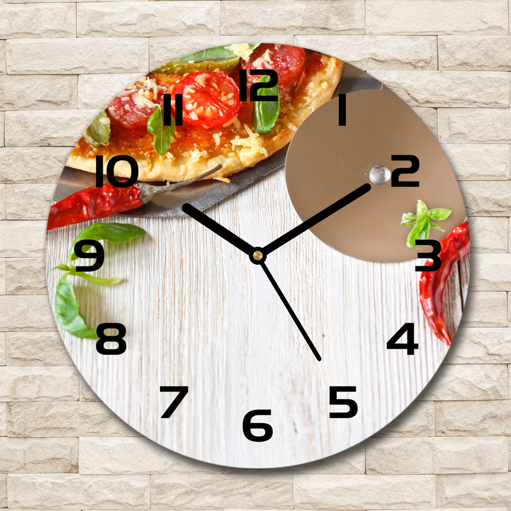 Round clock glass Pizza