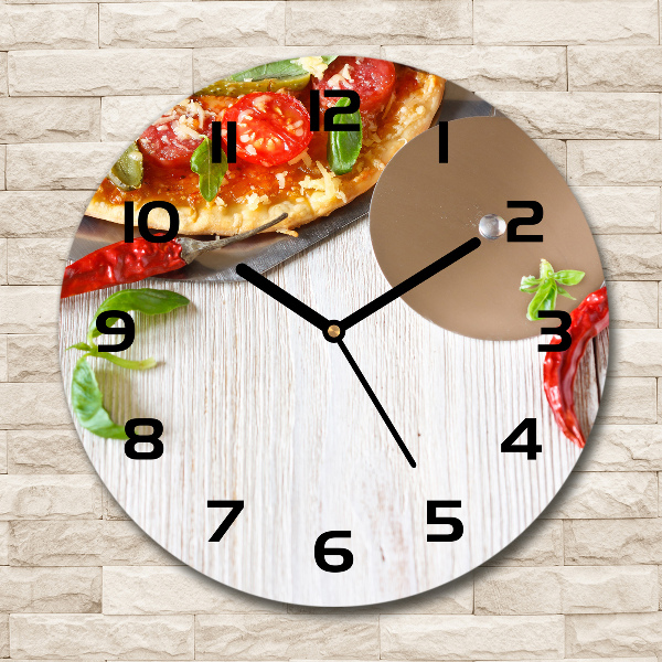 Round clock glass Pizza