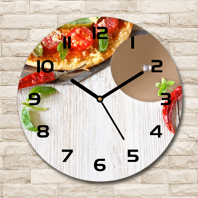 Round clock glass Pizza