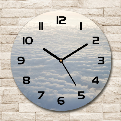 Round wall clock Flight over the clouds