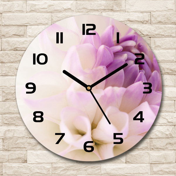 Round glass clock White Dalia