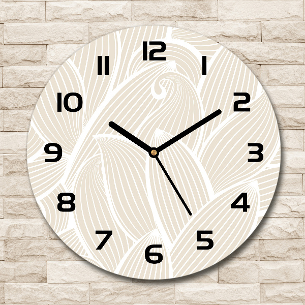 Round wall clock Pattern leaves