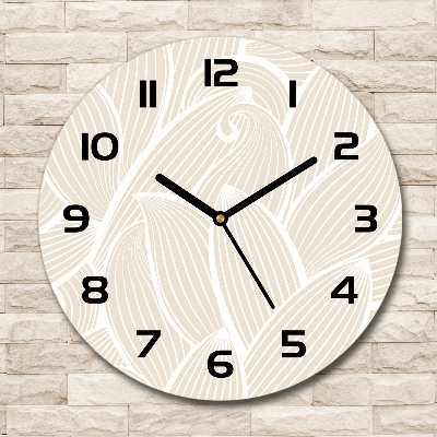 Round wall clock Pattern leaves