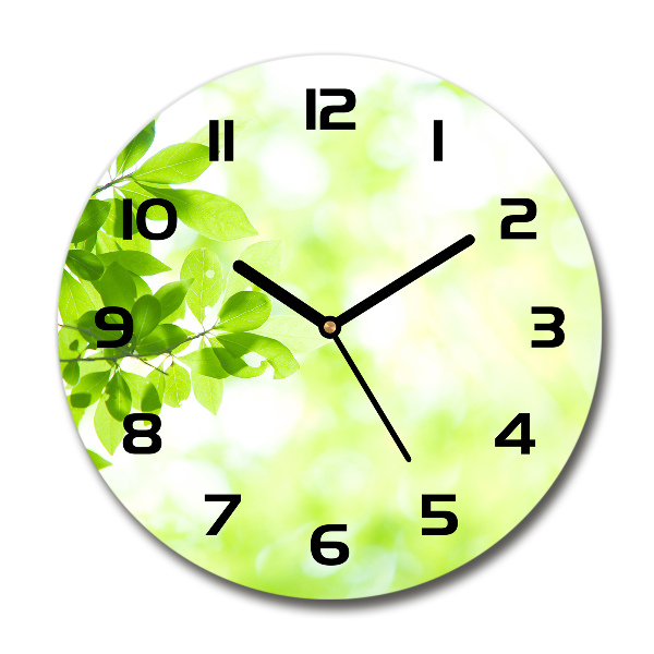 Round clock glass Leaves