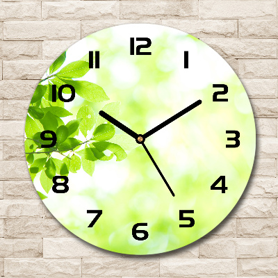 Round clock glass Leaves