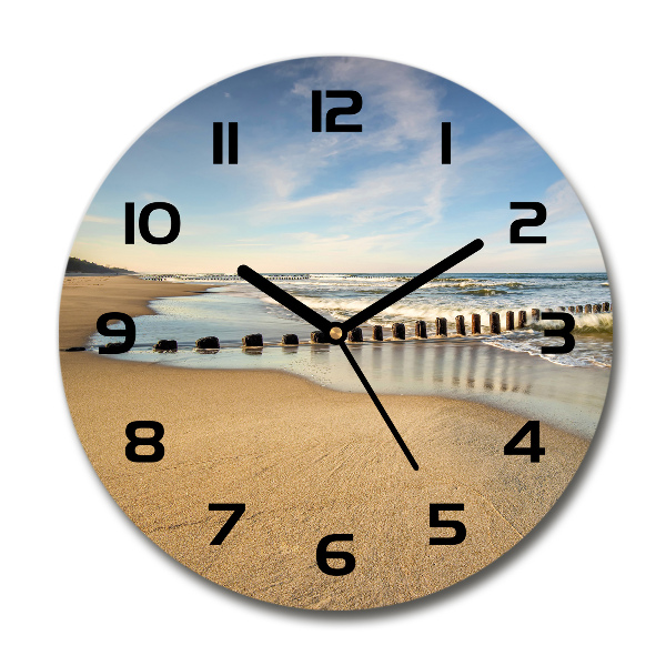 Round wall clock Beach on the Baltic Sea