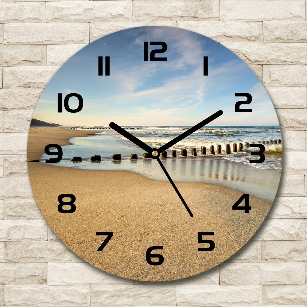 Round wall clock Beach on the Baltic Sea