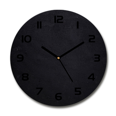 Round wall clock Black board