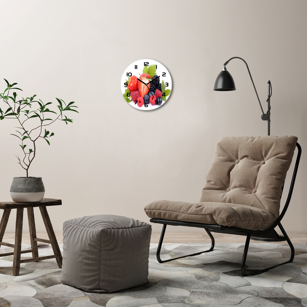 Round wall clock Forest fruits