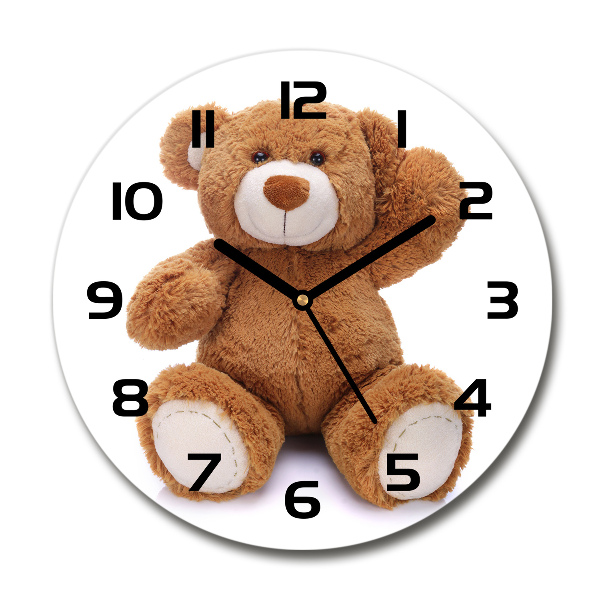 Round wall clock Teddy bear