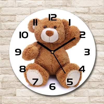 Round wall clock Teddy bear