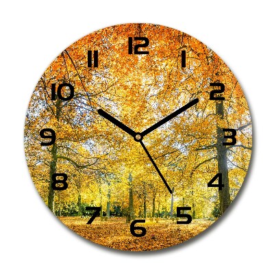 Round wall clock Forest in autumn